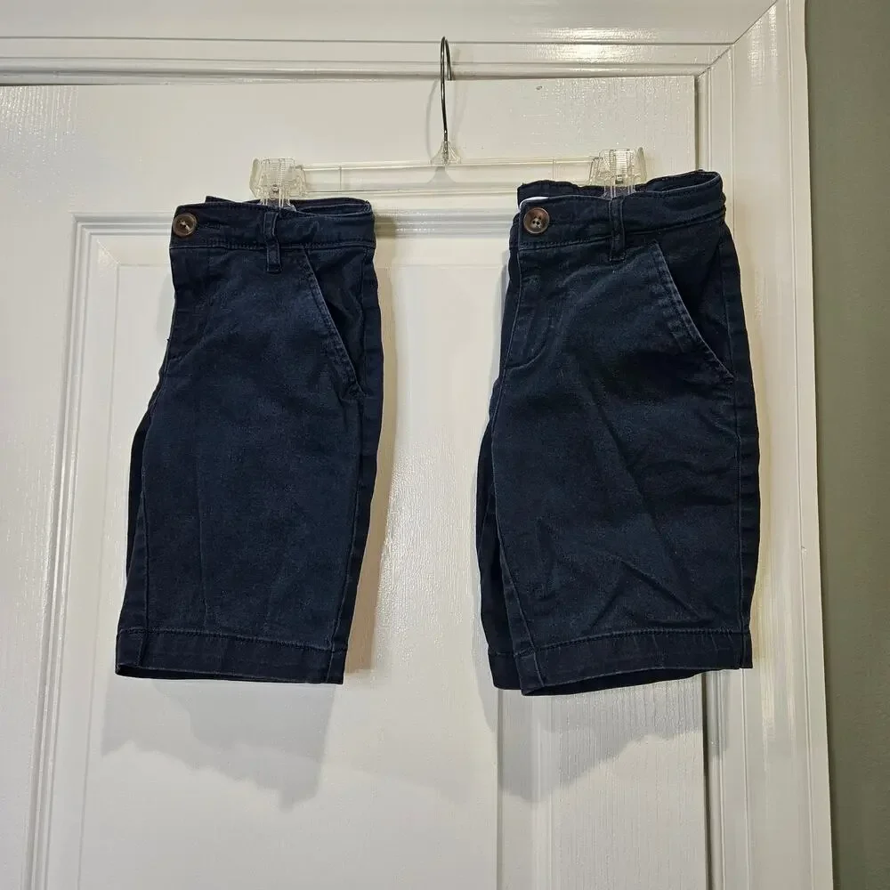 2 Pack Old Navy Girl's‎ Size 10 Navy Twill Bermuda School Uniform Shorts